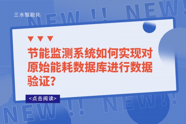 節能監測系統如何實現對原始能耗數據庫進行數據驗證？